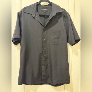 Murano Black Short Sleeve Button Down Shirt Size L